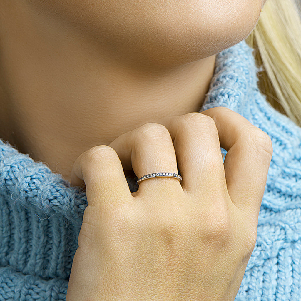 Aanschuifring zirkonia 14k witgoud