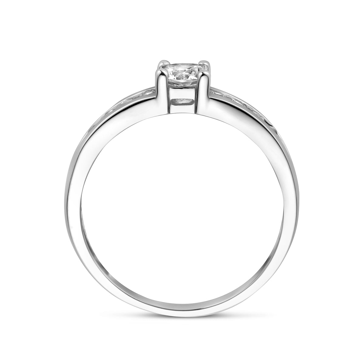 Ring zirkonia 14k witgoud