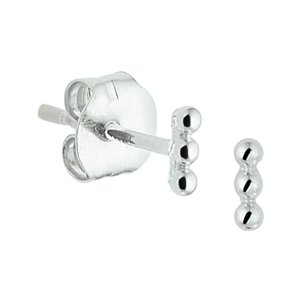Oorknoppen bolletjes 14k witgoud