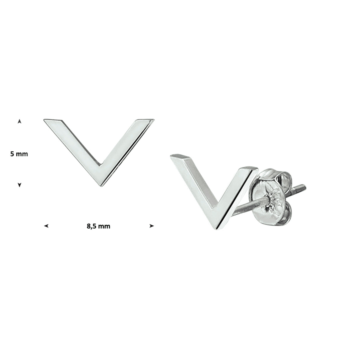 Oorknoppen v 14k witgoud