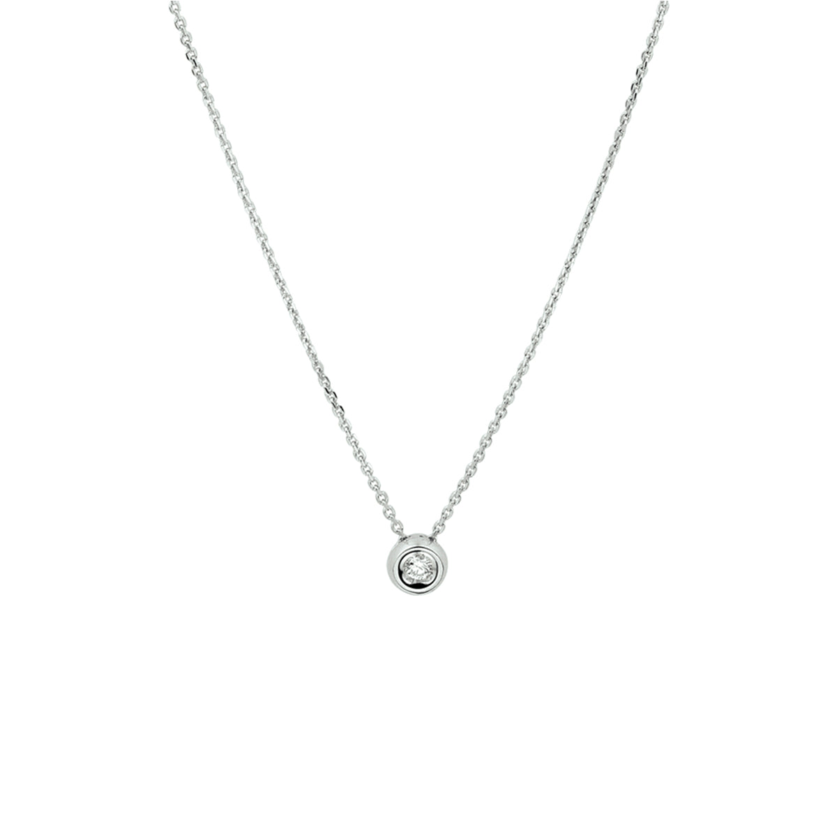 Collier diamant 0.05ct h si 41 - 43 - 45 cm 14k witgoud