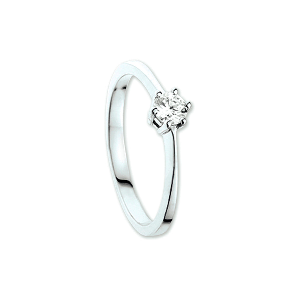 Ring zirkonia 14k witgoud