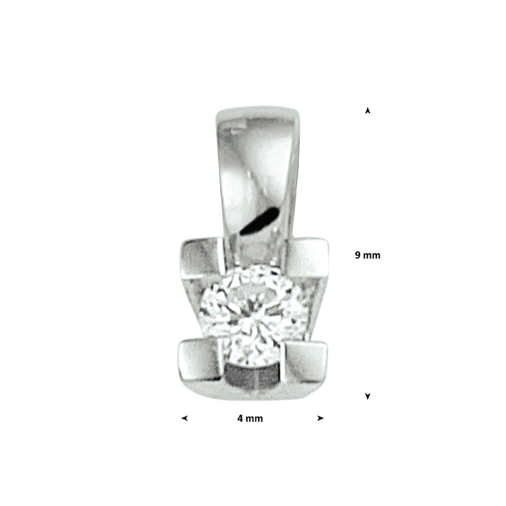Hanger diamant 0.10ct h si 14k witgoud
