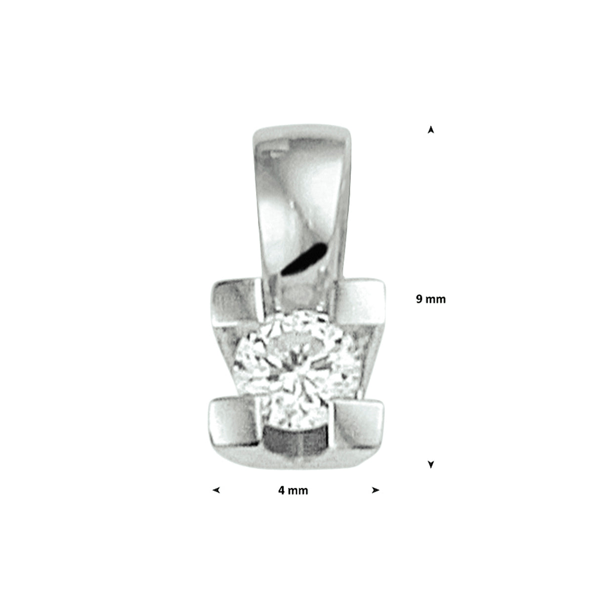 Hanger diamant 0.10ct h si 14k witgoud
