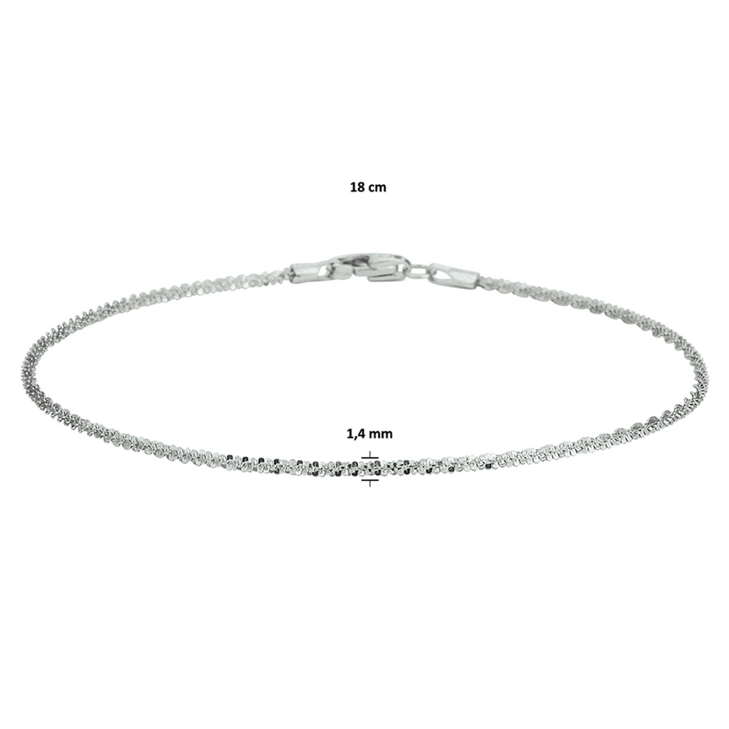 Armband fantasie 1,4 mm 18 cm 14k witgoud