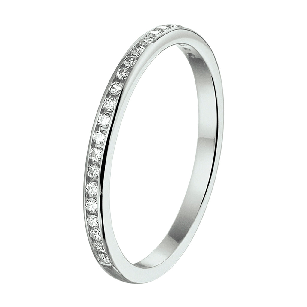 Aanschuifring zirkonia 14k witgoud