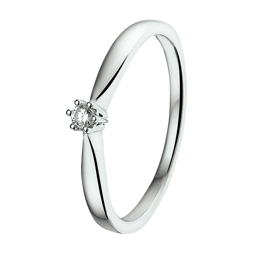 Ring diamant 0.05ct h si 14k witgoud