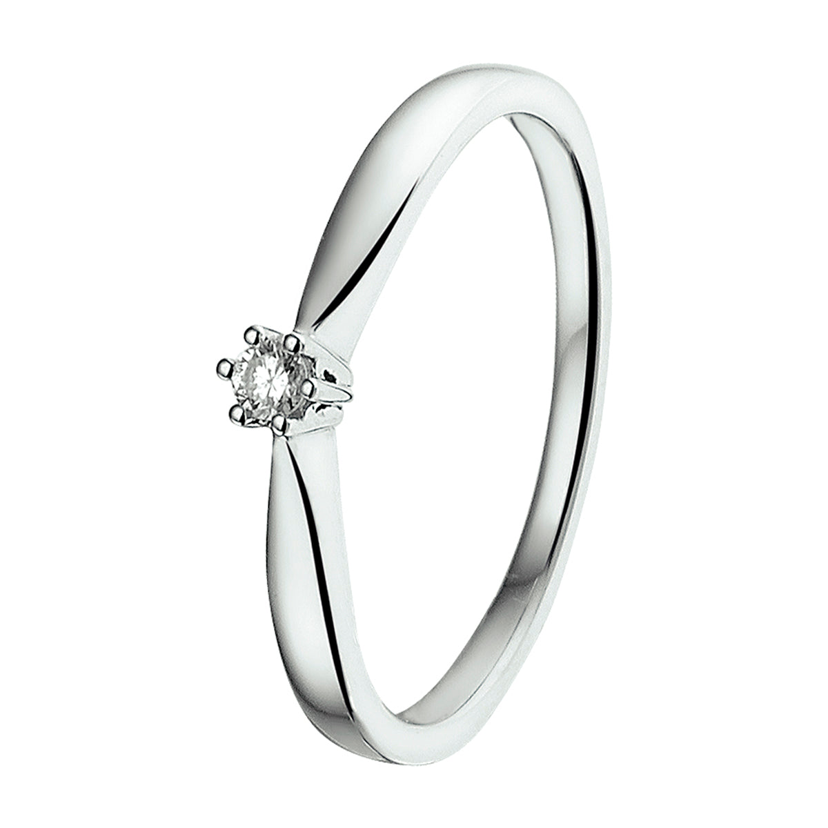 Ring diamant 0.05ct h si 14k witgoud