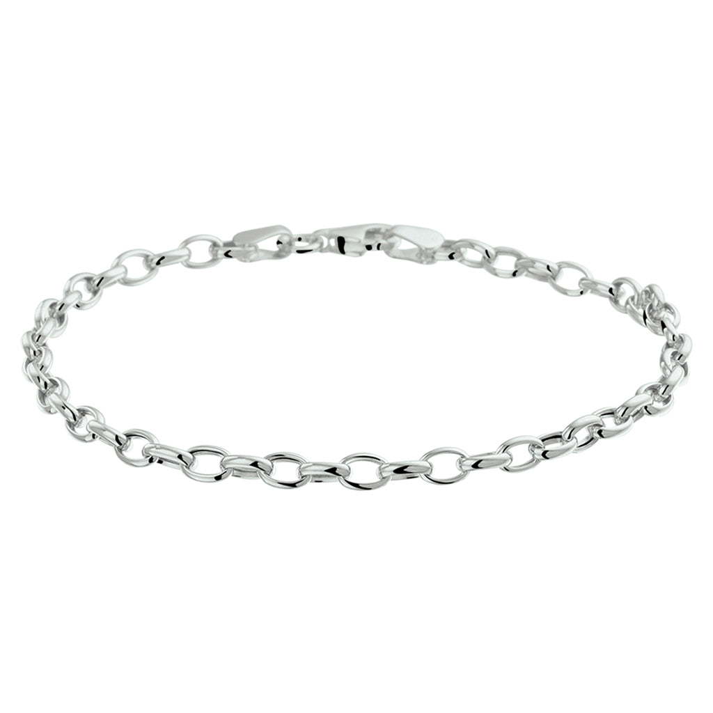 Armband anker 3,5 mm 18,5 cm 14k witgoud