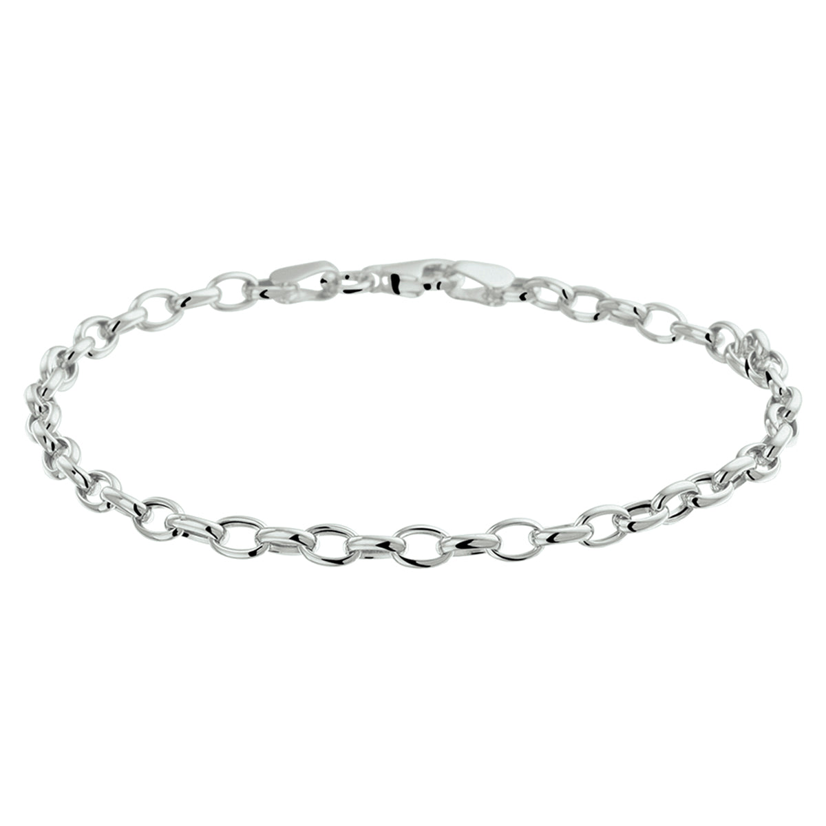 Armband anker 3,5 mm 18,5 cm 14k witgoud