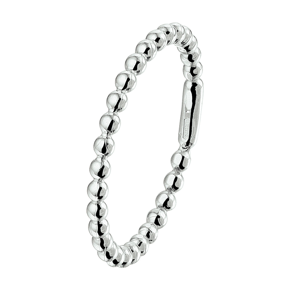 Aanschuifring bolletjes 14k witgoud