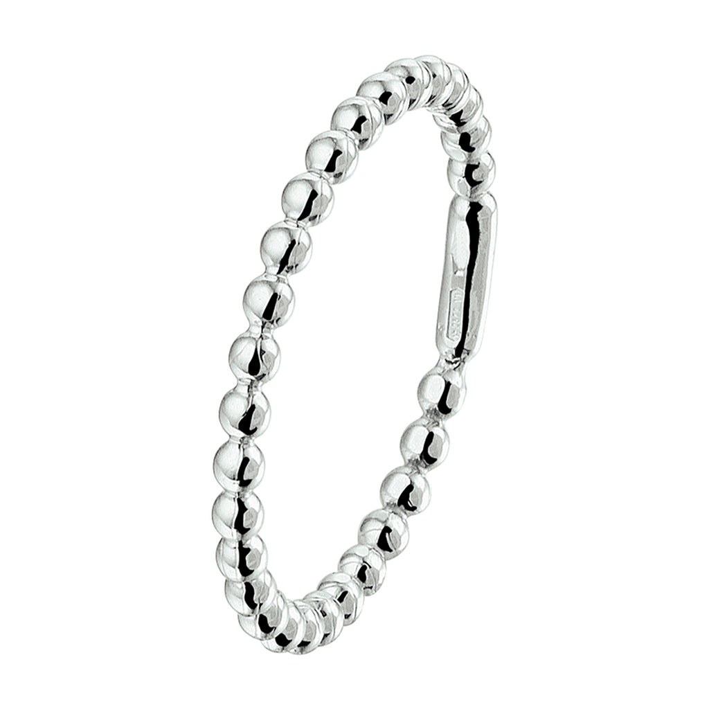 Aanschuifring bolletjes 14k witgoud