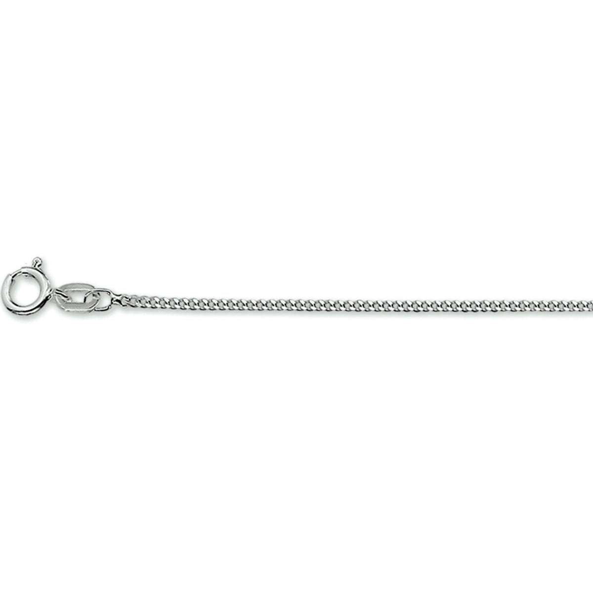 Collier gourmette 4-zijdes geslepen 1,2 mm 41 - 43 - 45 cm 14k witgoud
