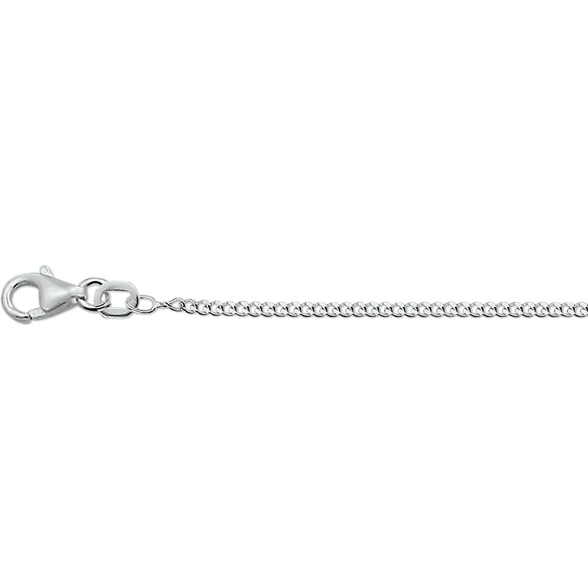 Collier gourmette 4-zijdes geslepen 1,4 mm 41 - 43 - 45 cm 14k witgoud