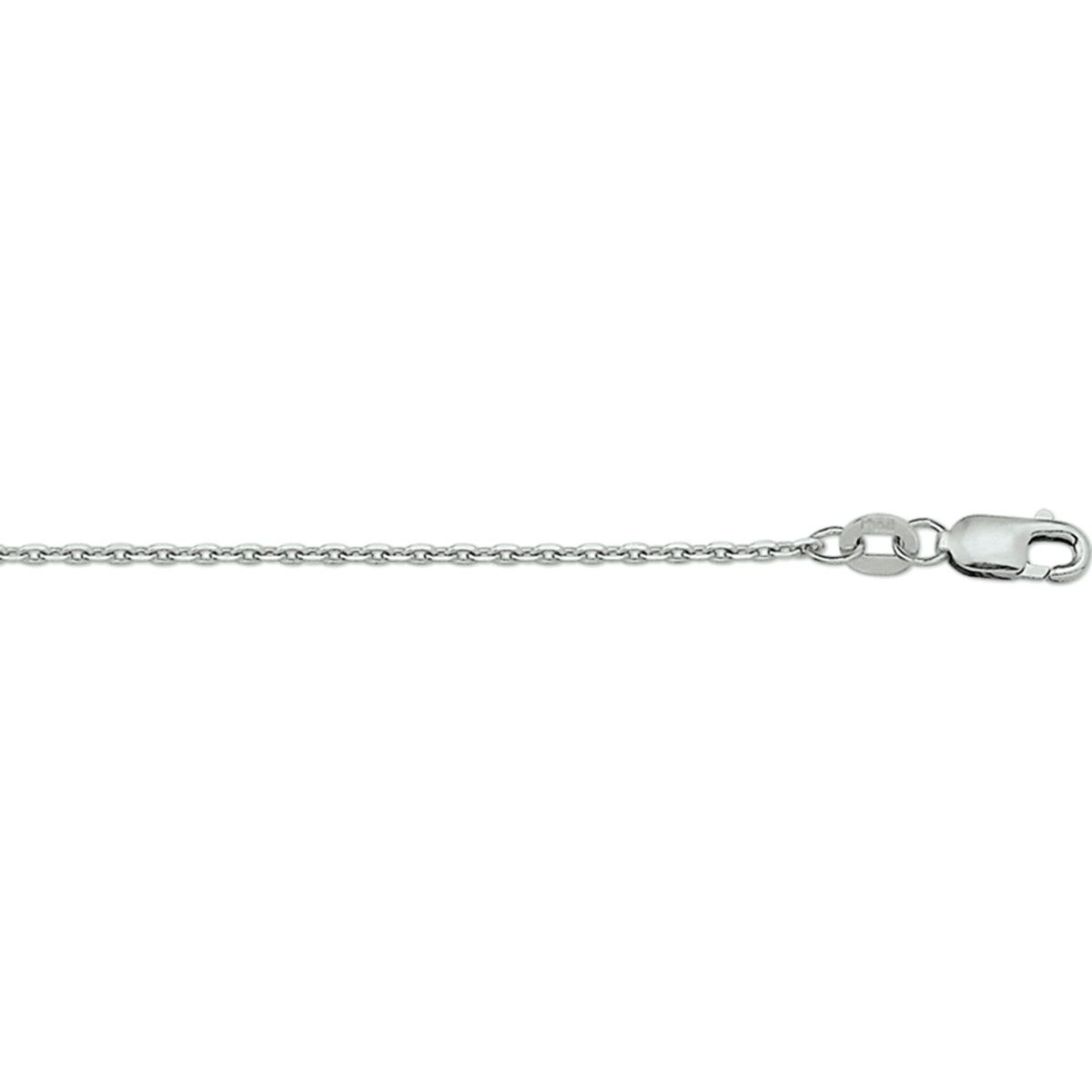 Collier anker gediamanteerd 1,3 mm 41 - 43 - 45 cm 14k witgoud