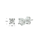 Oorknoppen diamant 0.14ct (2x0.07ct) h si 14k witgoud