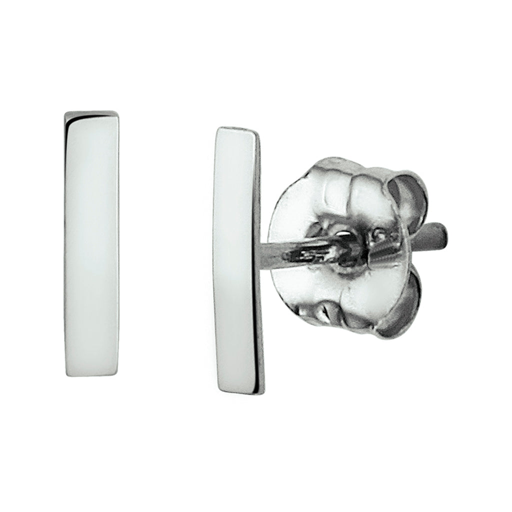 Oorknoppen balkje 14k witgoud