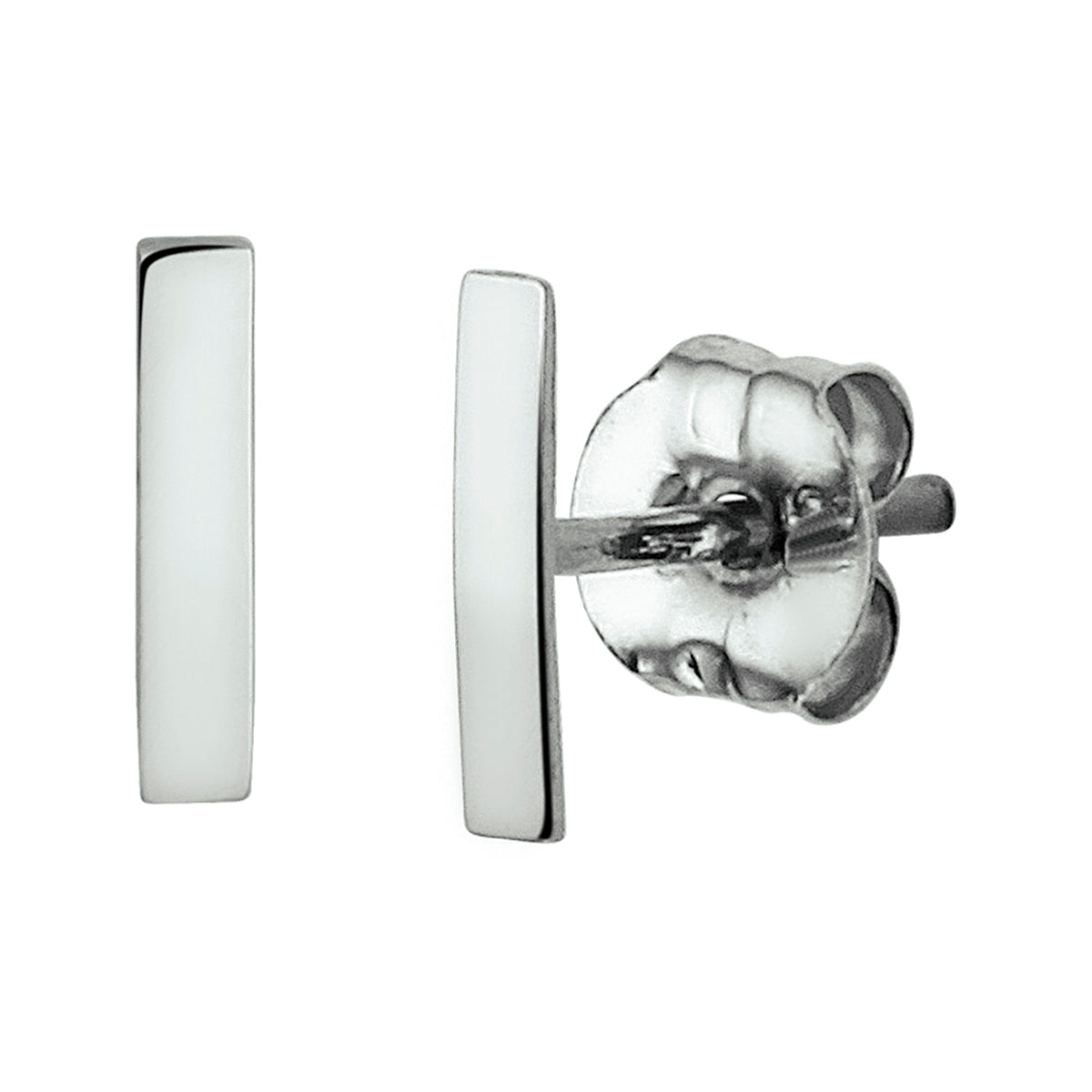 Oorknoppen balkje 14k witgoud