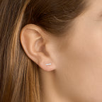 Oorknoppen balkje 14k witgoud