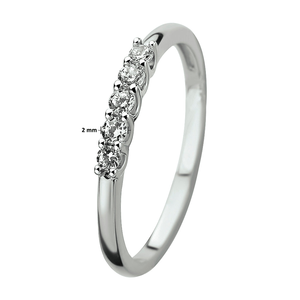 Ring zirkonia 14k witgoud