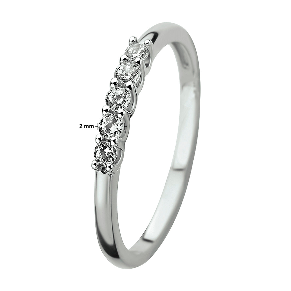 Ring zirkonia 14k witgoud