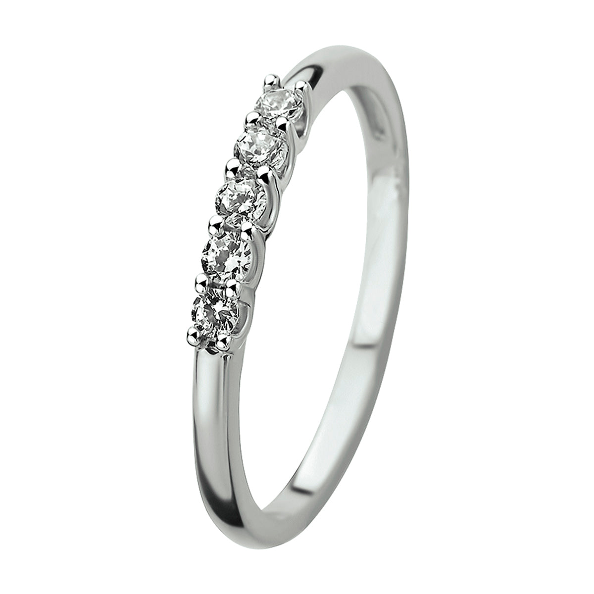 Ring zirkonia 14k witgoud