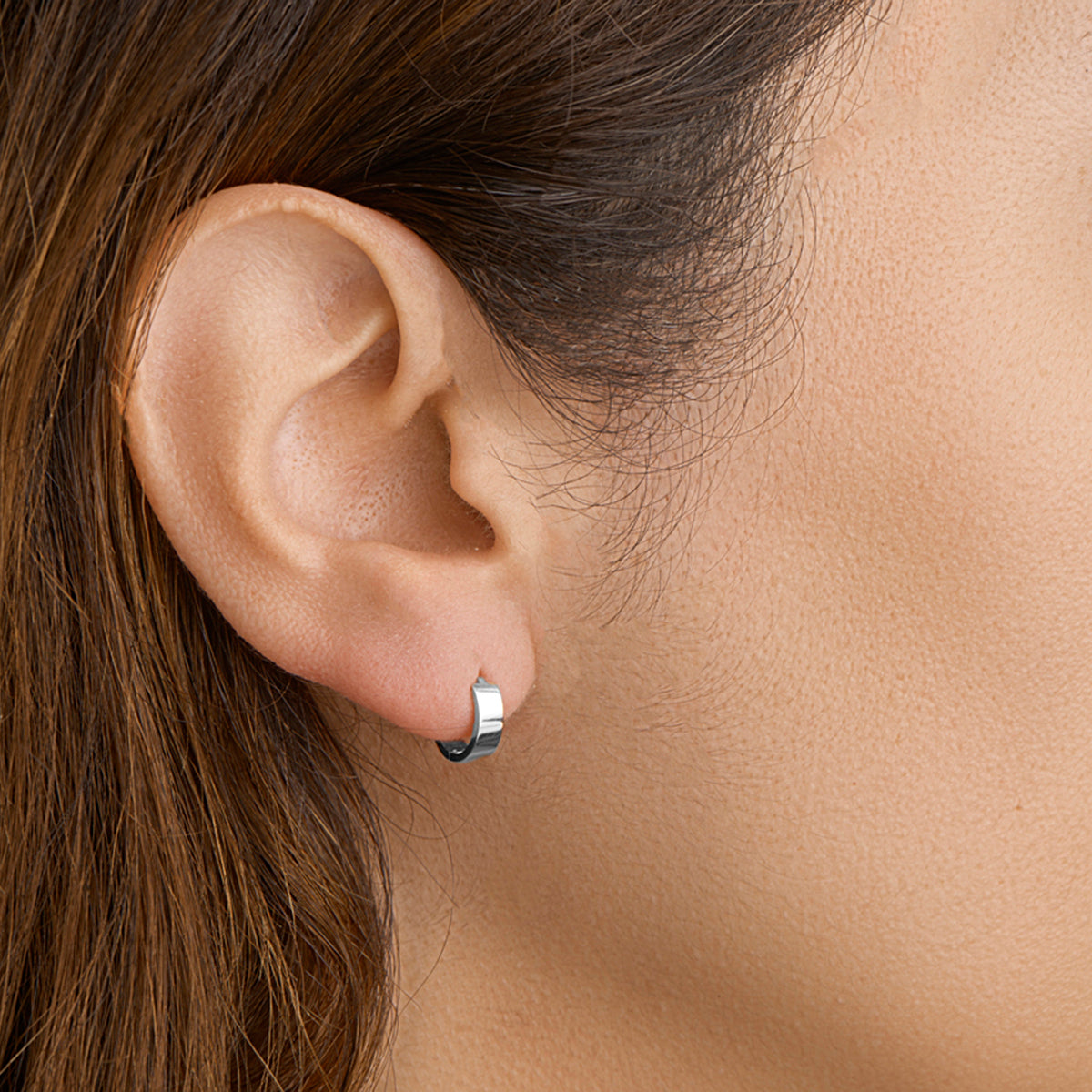 Oorringen met scharnier 14k witgoud