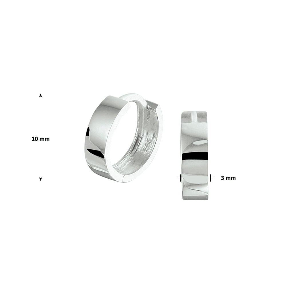 Oorringen met scharnier 14k witgoud