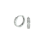 Klapoorringen zirkonia 14k witgoud