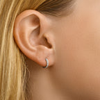 Klapoorringen zirkonia 14k witgoud