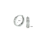 Klapoorringen zirkonia 14k witgoud