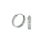 Klapoorringen zirkonia 14k witgoud