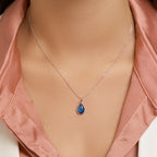 Hanger london blue kwarts 14k witgoud