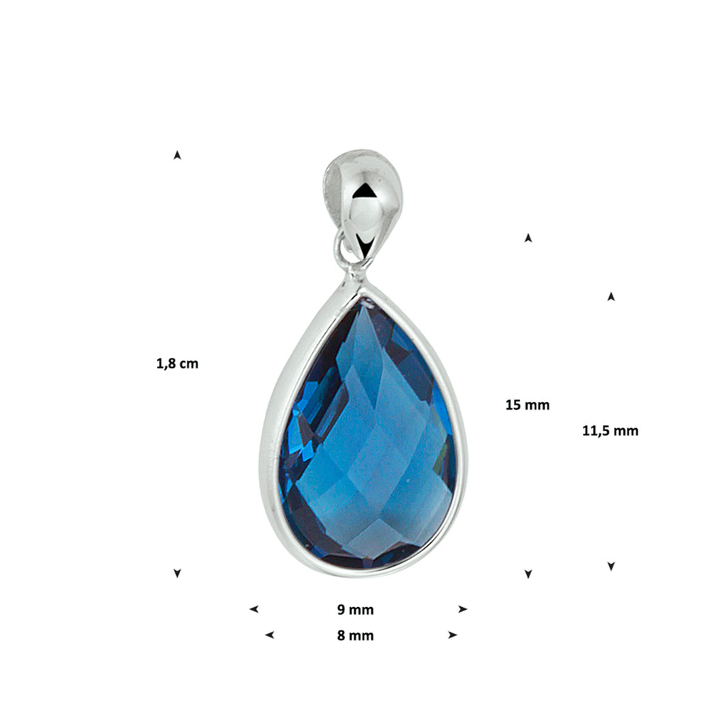 Hanger london blue kwarts 14k witgoud