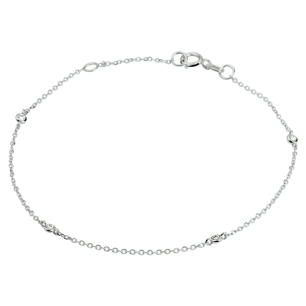 Armband diamant 0.04ct h si 16,5 - 18 cm 14k witgoud