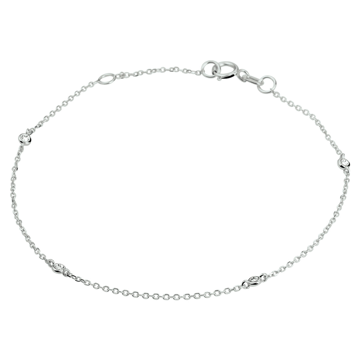 Armband diamant 0.04ct h si 16,5 - 18 cm 14k witgoud