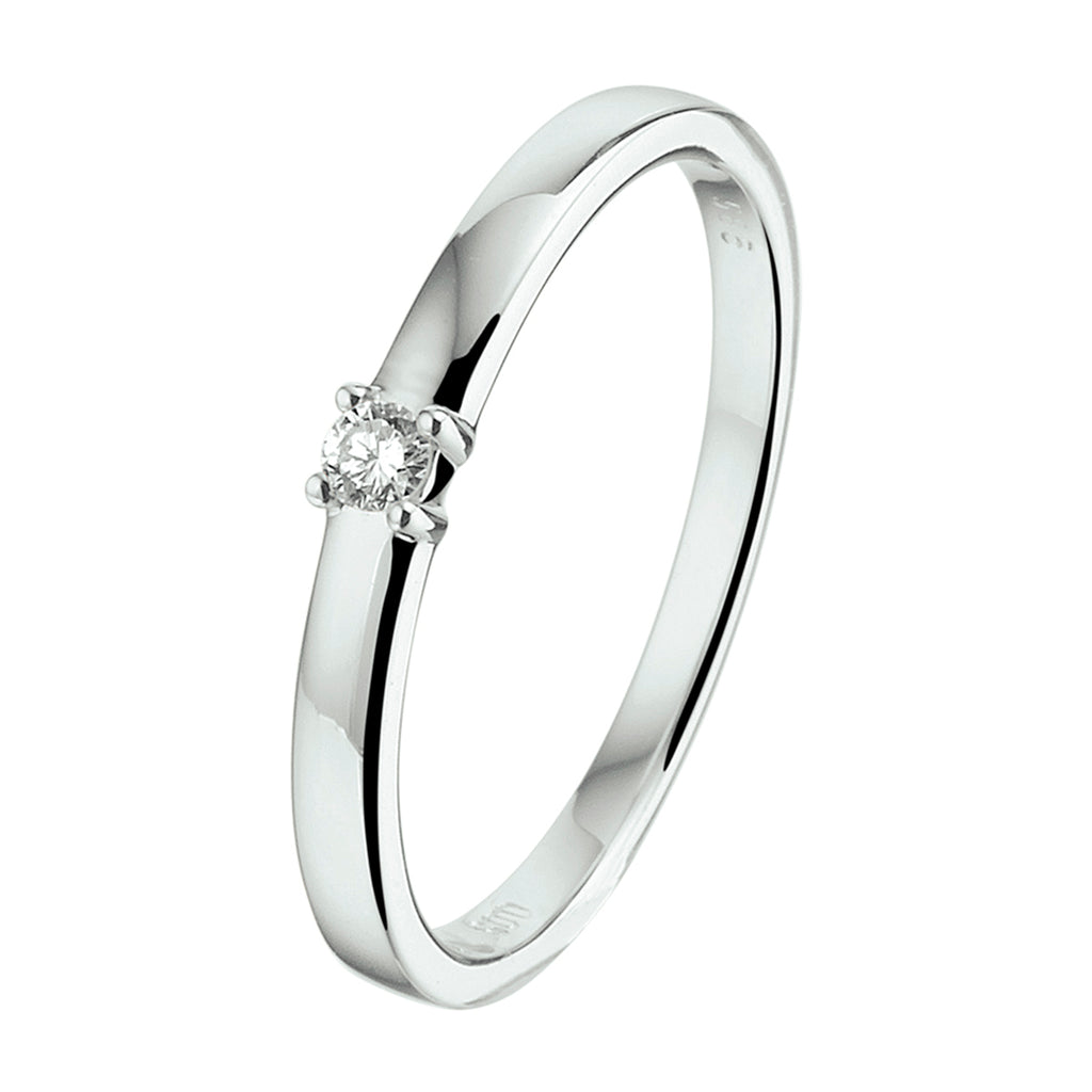 Ring diamant 0.05ct h si 14k witgoud
