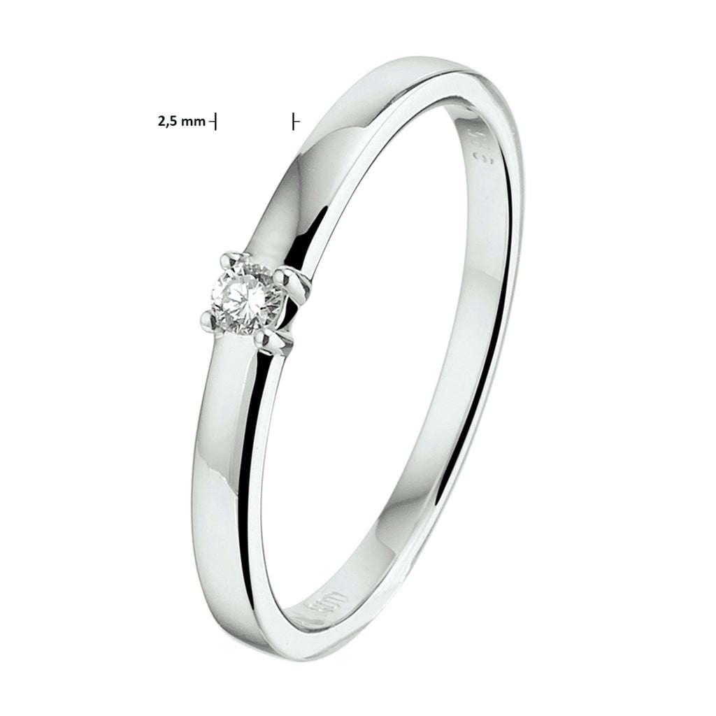 Ring diamant 0.05ct h si 14k witgoud