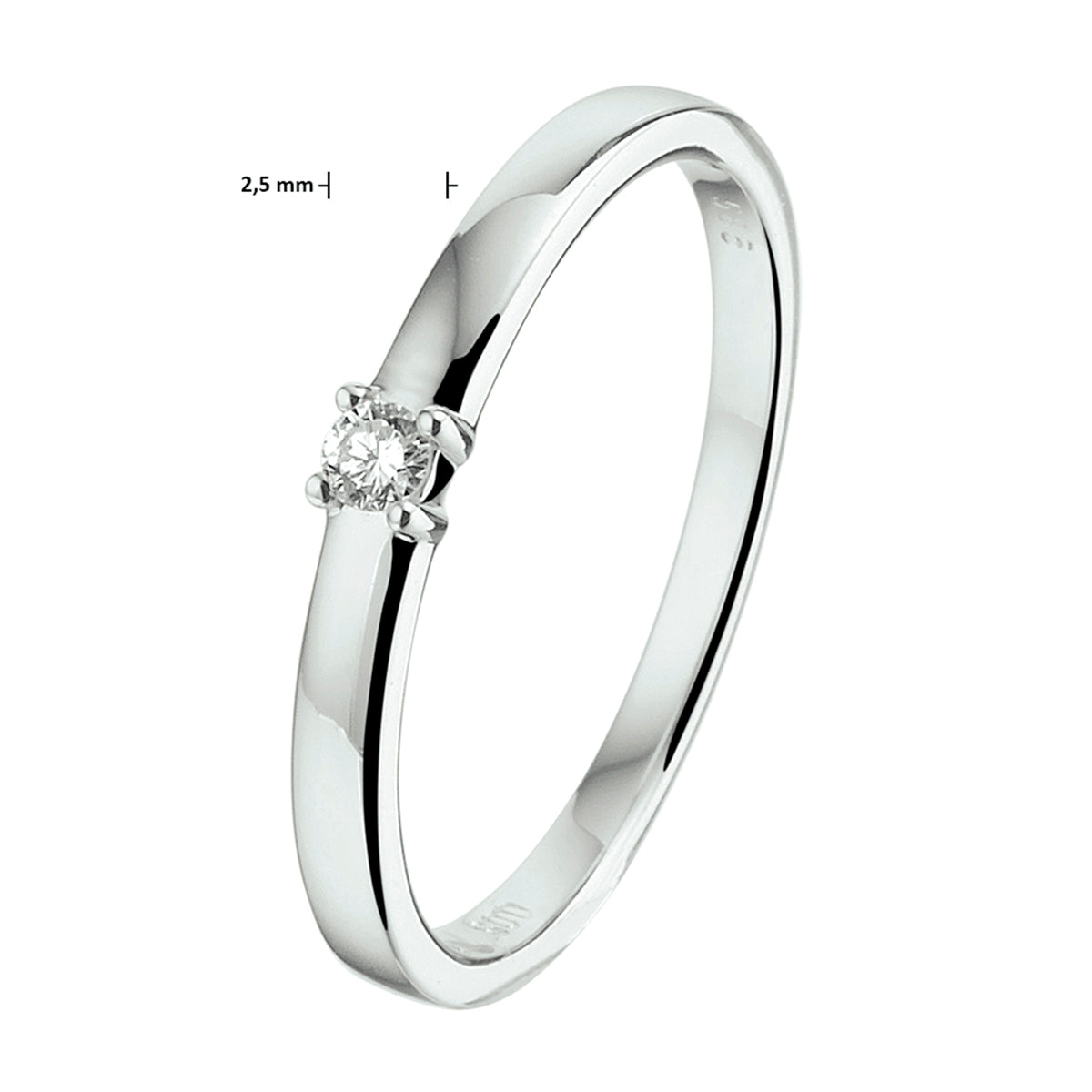 Ring diamant 0.05ct h si 14k witgoud