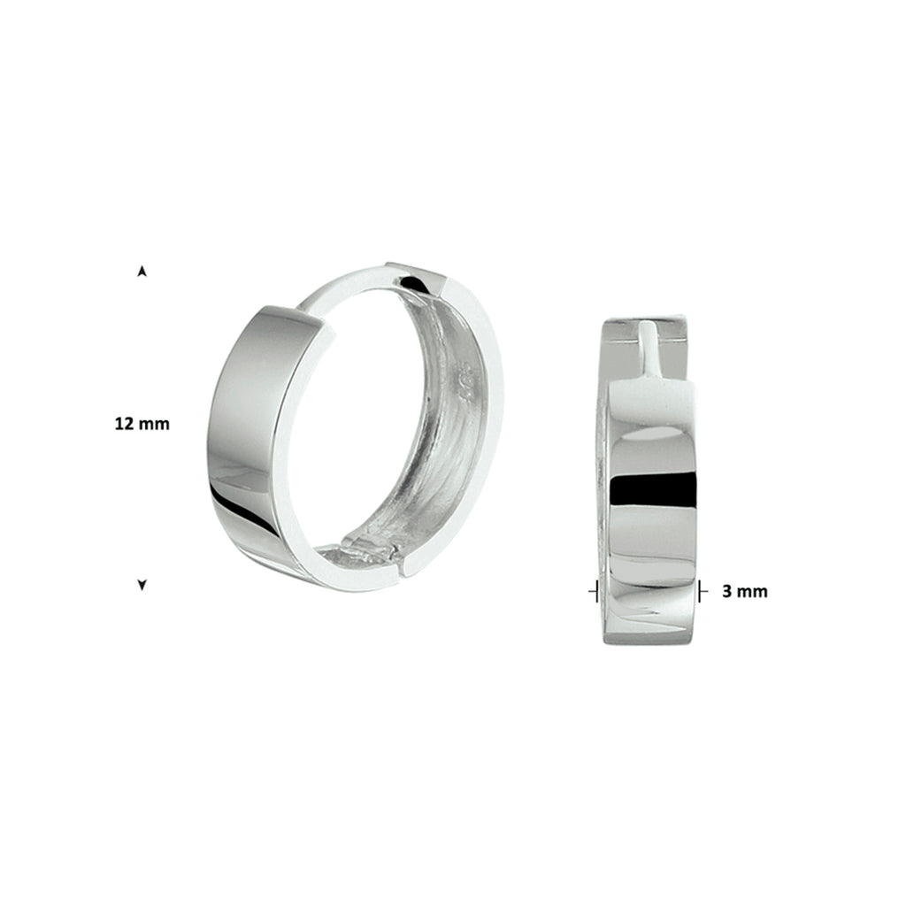 Klapoorringen 14k witgoud