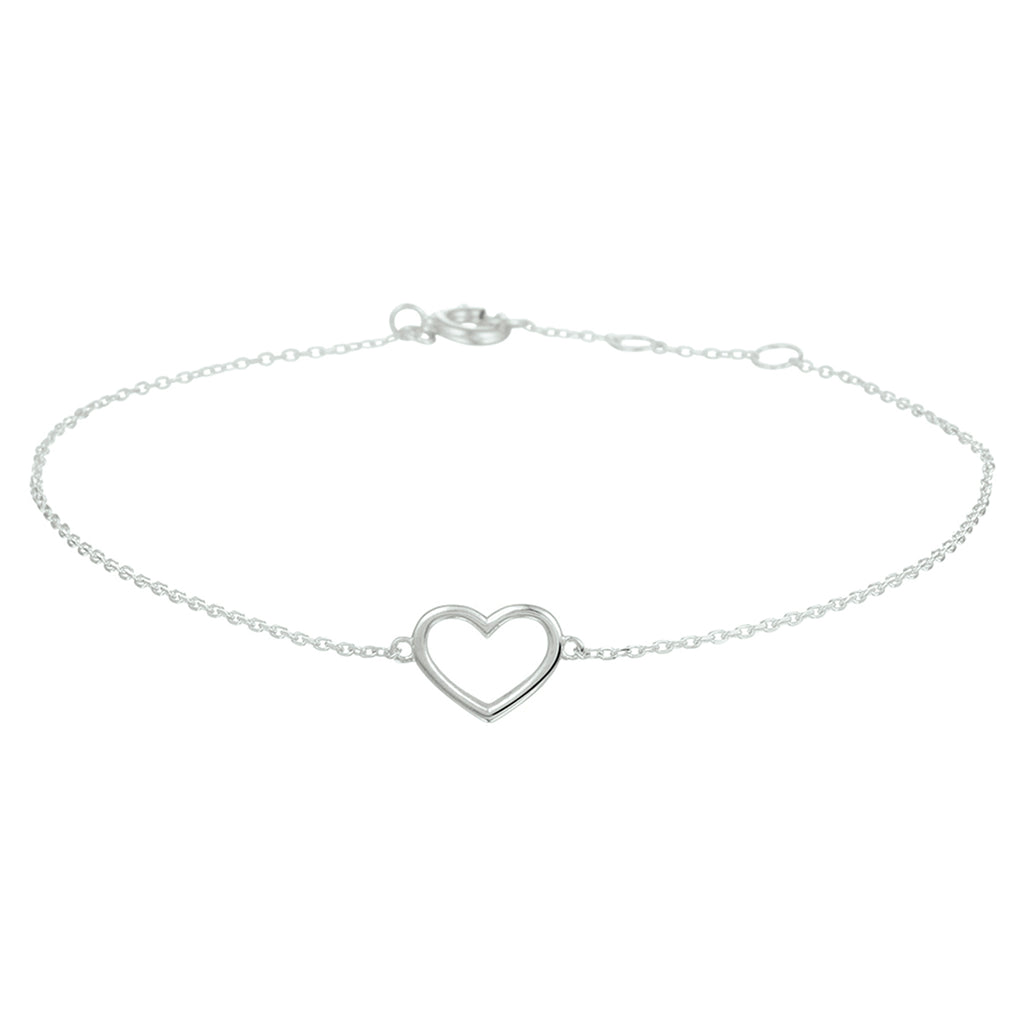 Armband hart 0,8 mm 16 - 17 - 18 cm 14k witgoud