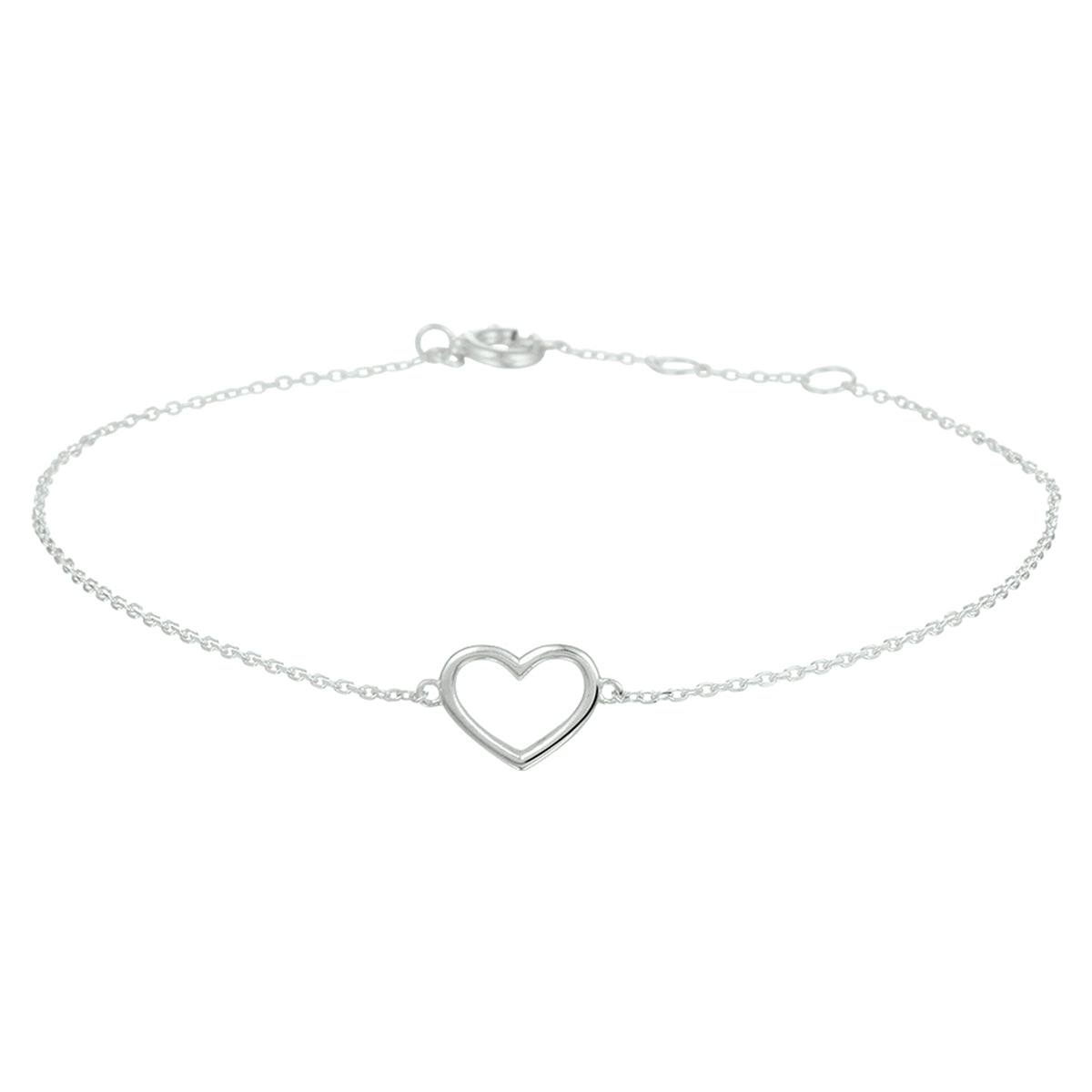 Armband hart 0,8 mm 16 - 17 - 18 cm 14k witgoud