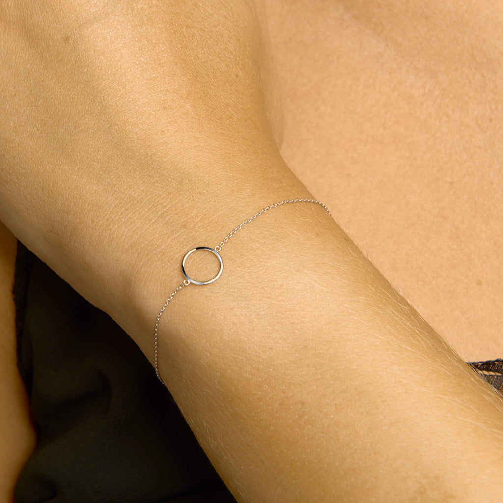 Armband rondje 16,5 - 17,5 - 18,5 cm 14k witgoud