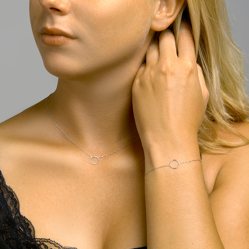 Armband rondje 16,5 - 17,5 - 18,5 cm 14k witgoud