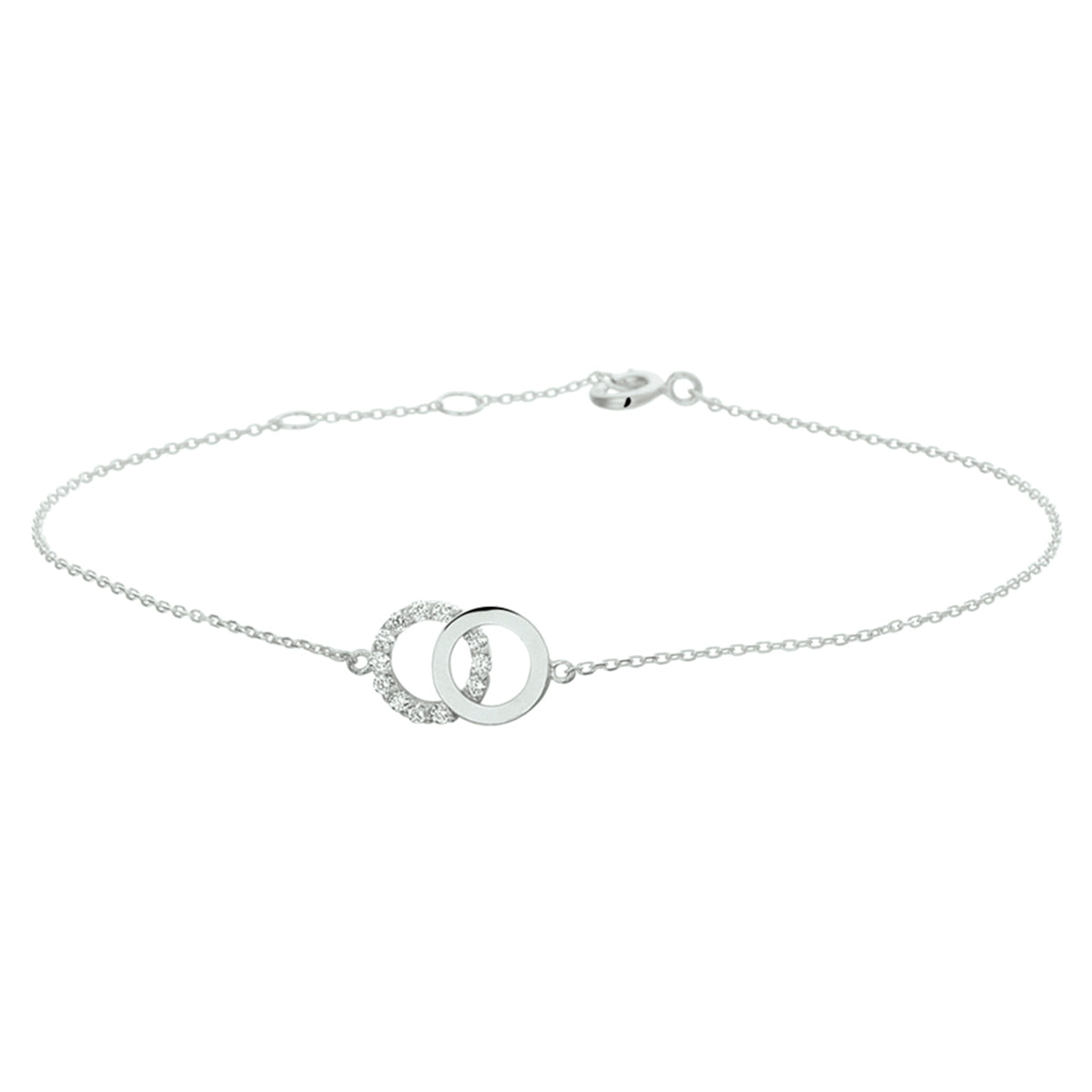 Armband zirkonia 16,5 - 17,5 - 18,5 cm 14k witgoud