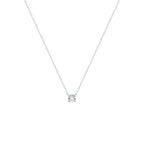 Collier zirkonia 42 cm 14k witgoud