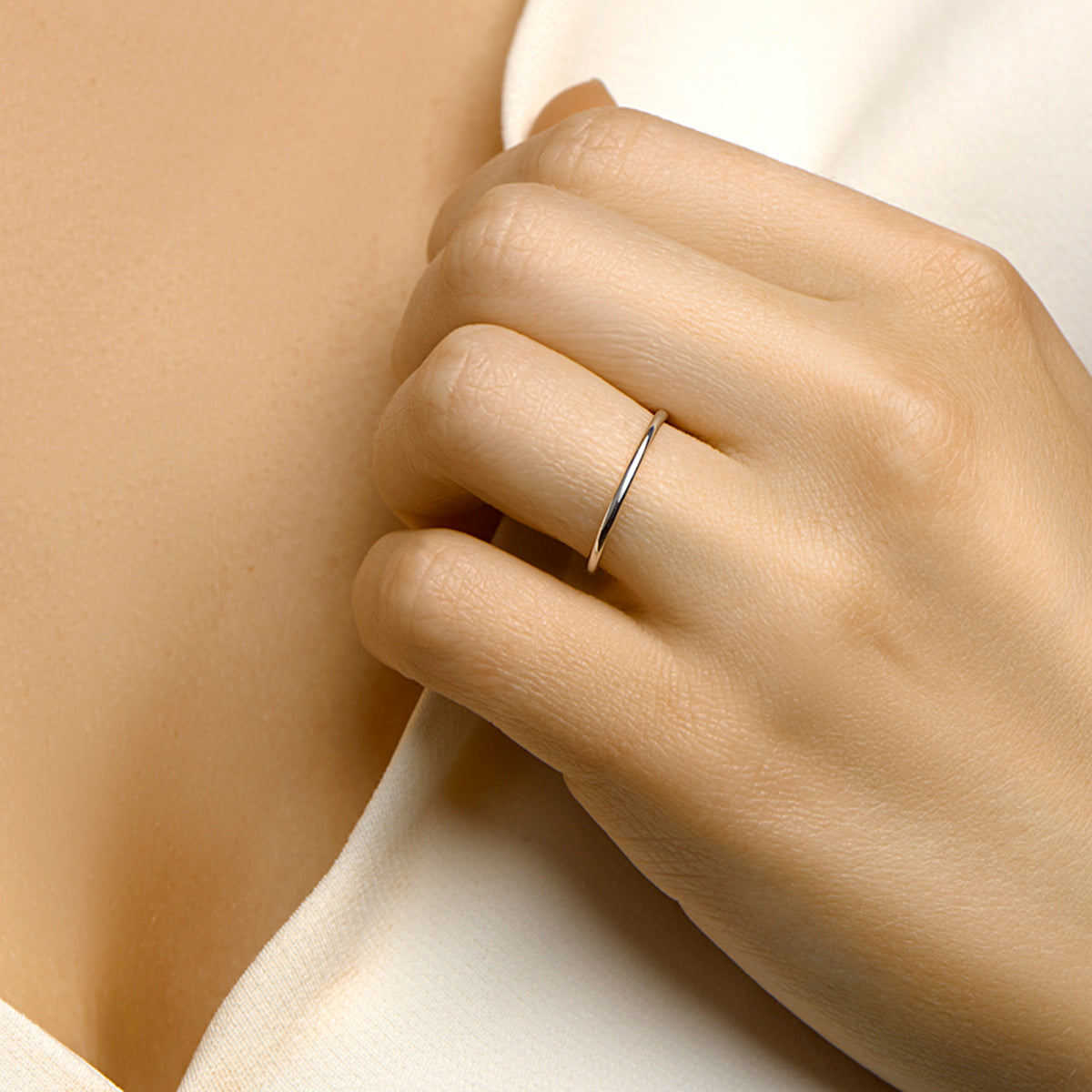 Aanschuifring 14k witgoud