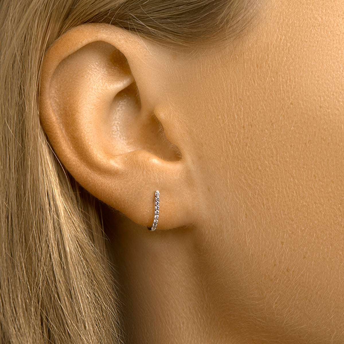 Oorknoppen zirkonia 14k witgoud