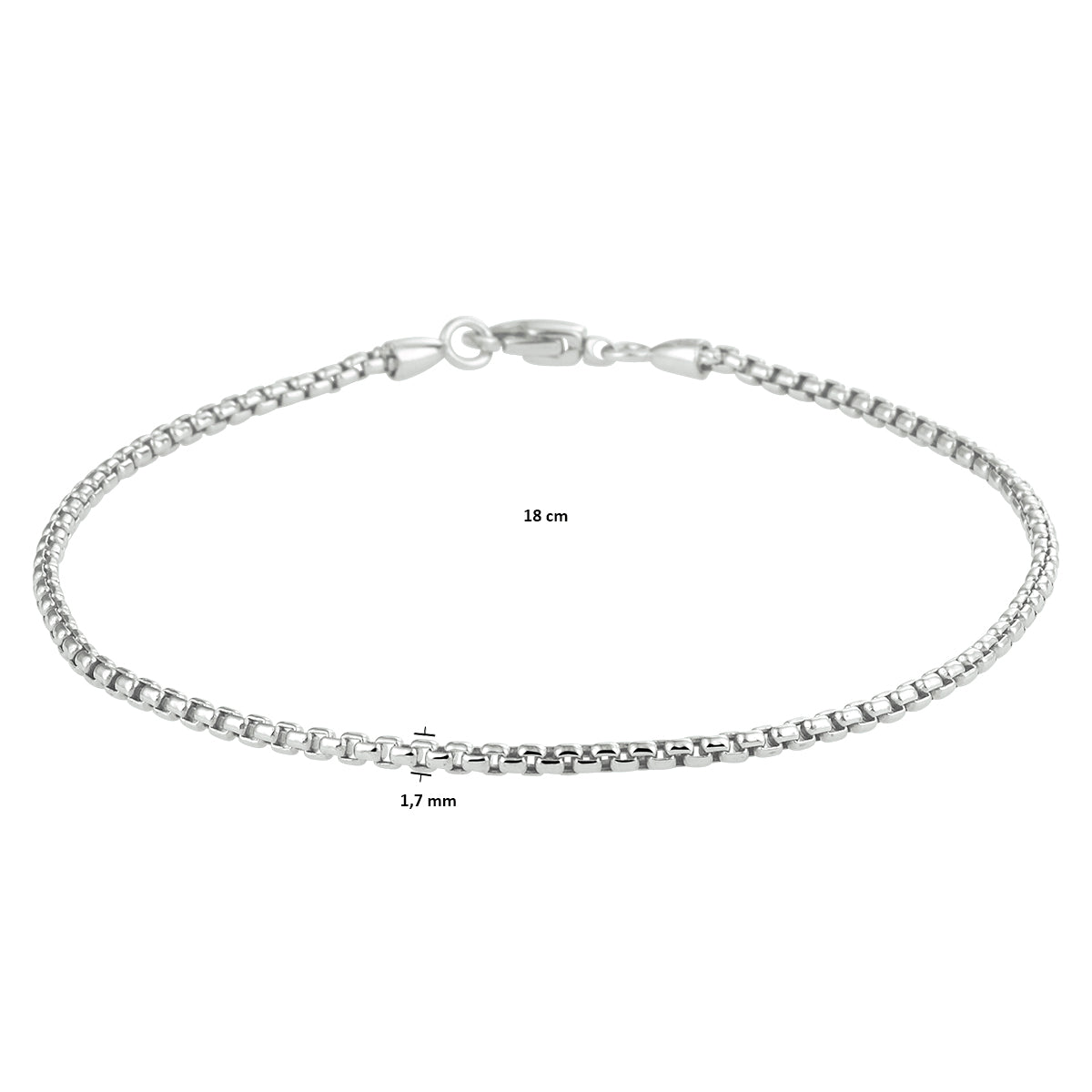 Armband venetiaans bol 18 cm 14k witgoud