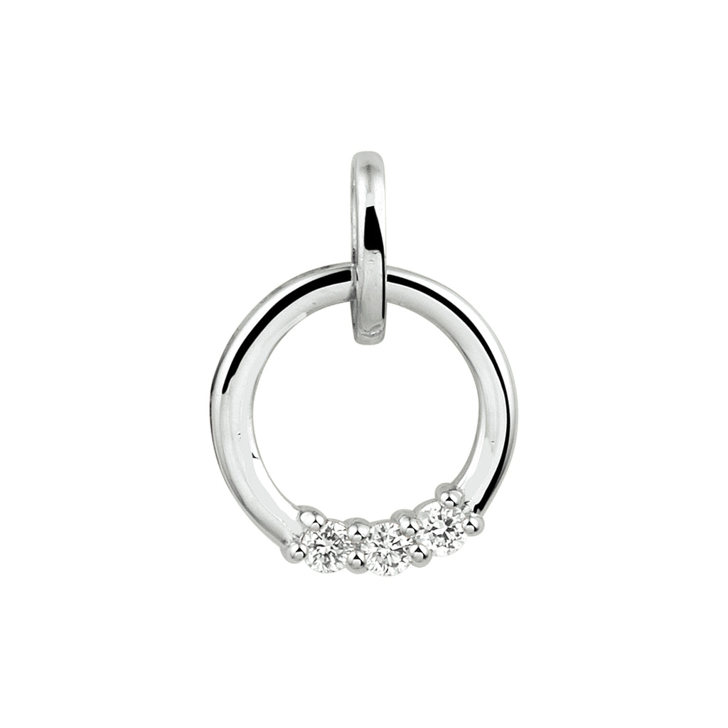 Hanger diamant 0.09ct h si 14k witgoud